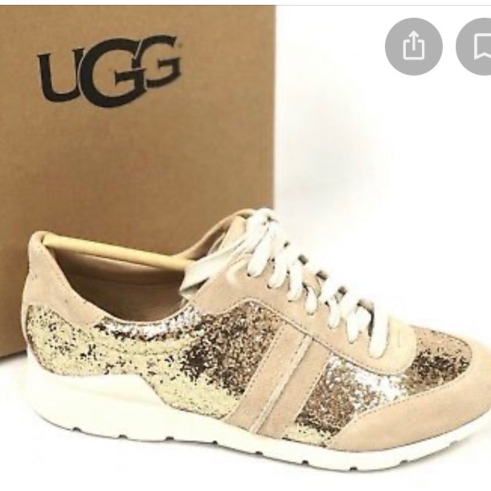 Ugg Woman’s Jaida Glitter Gold Fashion Sneakers